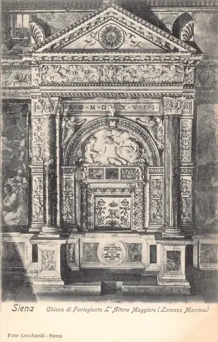 A804 Italien Siena Chiesa di Fontegiusta L'Altare Maggiore Kirche Postkarte