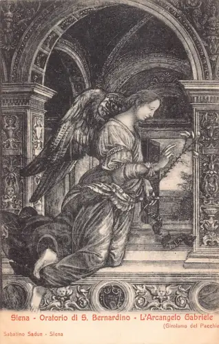 A804 Italien Siena Oratorio di S Bernardino L'Arcangelo Gabriele Heilige Postkarte