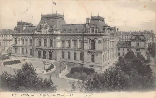 C022 Frankreich, Lyon La Prefecture du Rhone 1908 alte Postkarte