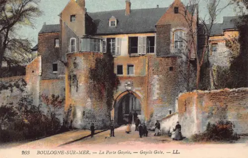 C022 Frankreich, Boulognese sur Mer Gayole Gate Vintage Postkarte