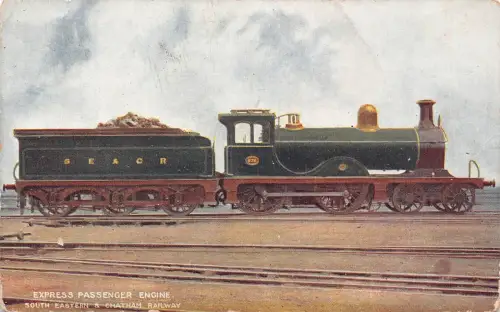 A925 Steam Train Express Passenger Engine South Eastern Chatham Railway Postkarte