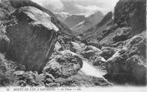 C023 Frankreich, Route de Luz a Gavarnie Le Chaos Vintage Postkarte