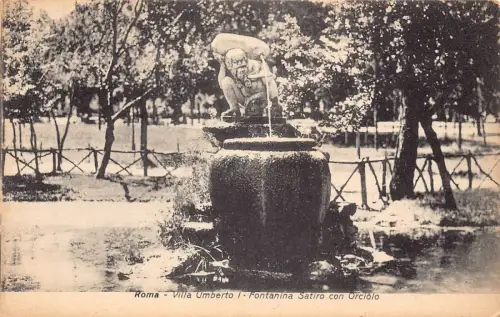 A806 Italien Rom Roma Villa Umberto Fontana Satiro con Orciolo Brunnen Postkarte