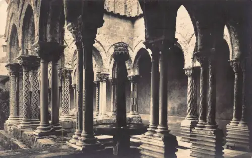 A806 Italien Monreale Conveto dei Benedittini Loggeta e Fontana Vintage Postkarte