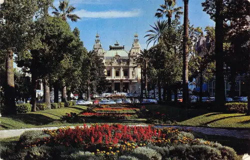 A975 Monaco Monte Carlo Casino et les Jardins Vintage Postkarte