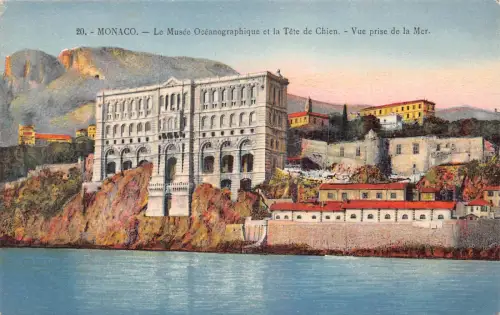 A975 Monaco Musee Oceanographique et Tete de Chien Museum Meerblick Postkarte