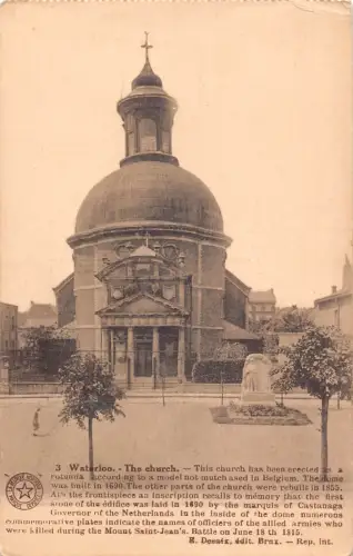 A973 Belgien Waterloo Die Kirche Vintage Postkarte