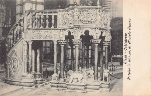 A806 Italien Siena Cattedrale Pulpito im Marmo Niccolo Pisano Kathedrale Postkarte