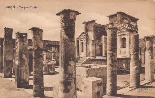 A806 Italien Pompeji Tempio d'Iside Tempel Vintage Postkarte