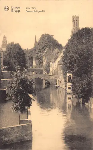 C055 Belgien Brügge Quai Vert Vintage Postkarte