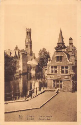 C055 Belgien Brügge Le Quai du Rosaire Vintage Postkarte