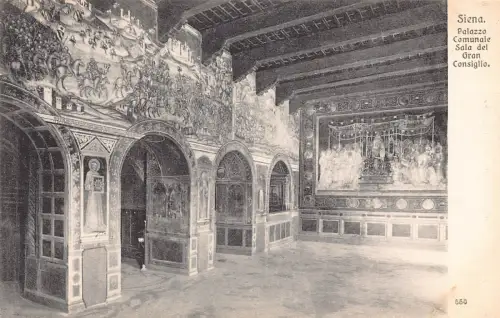 A806 Italien Siena Palazzo Comunale Sala del Gran Consiglio Saal Palast Postkarte