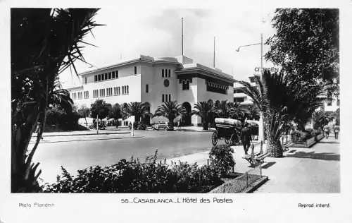A967 Marokko Casablanca Hotel des Postes Post Office RPPC Vintage Postkarte
