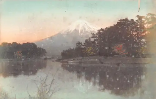 L271 Japan Mount Fuji from Lake Hakone Vintage Postkarte