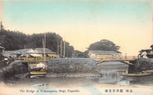 L270 Japan Die Brücke von Wakanagawa Mogi Nagasaki Vintage Postkarte