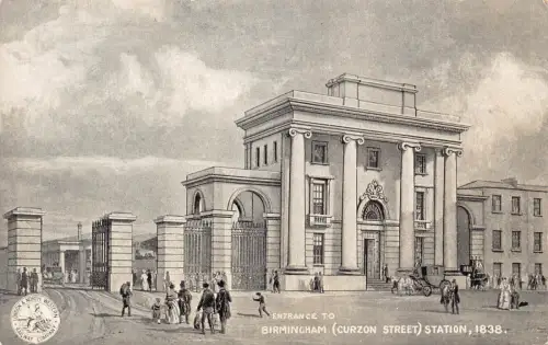 A926 England Eingang Birmingham Curzon Street Bahnhof LNWR Postkarte