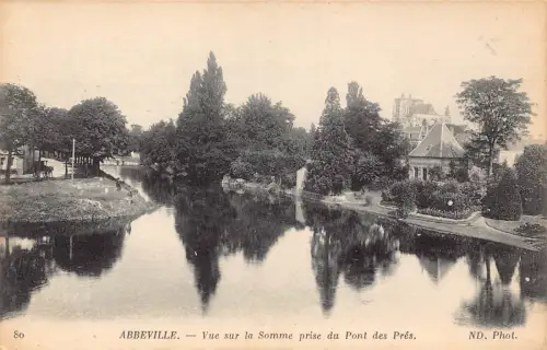 C051 Frankreich Abbeville Vue sur la Somme prise du Pont des Pres Vintage Postkarte