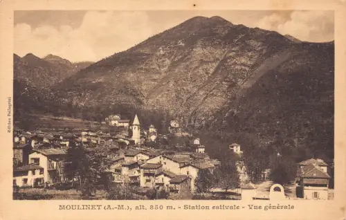 C051 Frankreich Moulinet, Panoramablick, Berg Vintage Postkarte