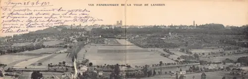 A966 Frankreich 1913 Vue Panoramique de Ville de Langres Panorama Postkarte