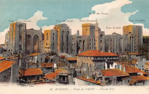 C051 Frankreich Avignon Palais des Papes Vintage Postkarte