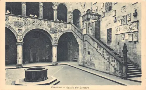 A807 Italien Firenze Florenz Cortile del Bargello Vintage Postkarte