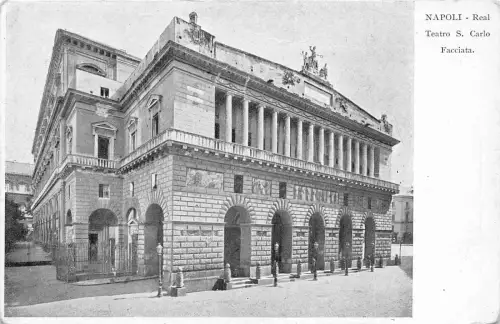 A807 Italien Napoli Neapel Teatro S Carlo Facciata Theater Vintage Postkarte