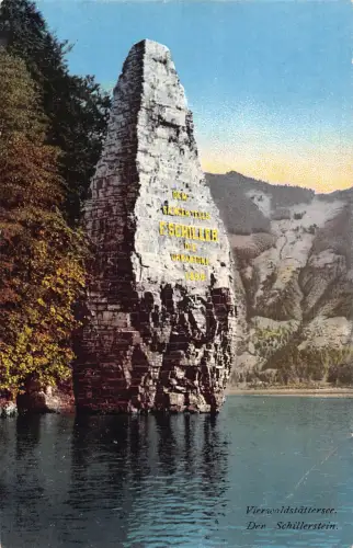 A191 Schweiz Vierwaldstättersee Denkmal Der Schillerstein Postkarte