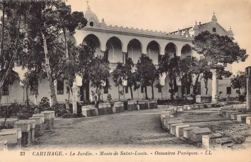 A929 Tunesien Karthago Jardin Musee de Saint Louis Gartenmuseum Vintage Postkarte