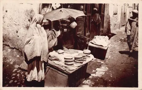 A929 Marokko Typen Händler Verkäufer Brot Ureinwohner Ethnische Postkarte