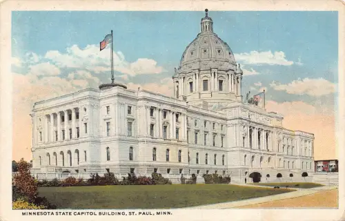 A962 US Minnesota State Capitol Building St Paul Vintage Postkarte