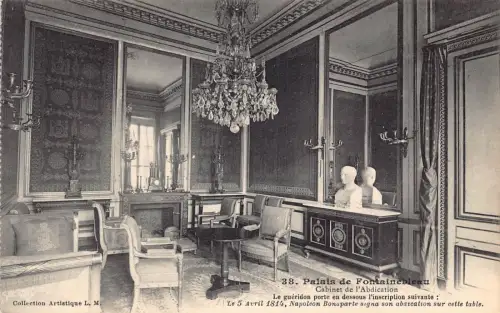 A816 Frankreich Palais de Fontainebleau Cabinet de l'Abdication Vintage Postkarte
