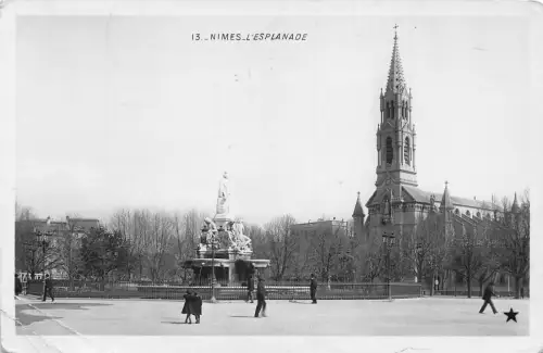 A817 Frankreich 1909 Nîmes L'Esplanade Vintage Postkarte