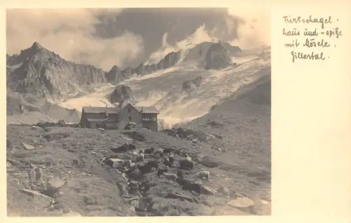 A808 Österreich Furtschagelhaus mit Großer Moesele Zillertalhütte RPPC Postkarte