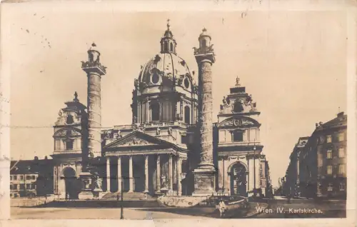 A808 Österreich 1928 Wien Wien Karlskirche Kirche RPPC Vintage Postkarte