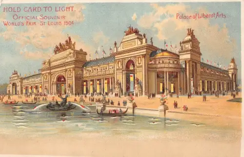 L292 US Missouri HTL St. Louis Worlds Fair Palace Arts 1904 Litho Postkarte