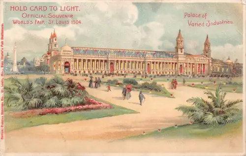 L292 US Missouri HTL St. Louis Worlds Fair Palace Industries 1904 Litho Postkarte