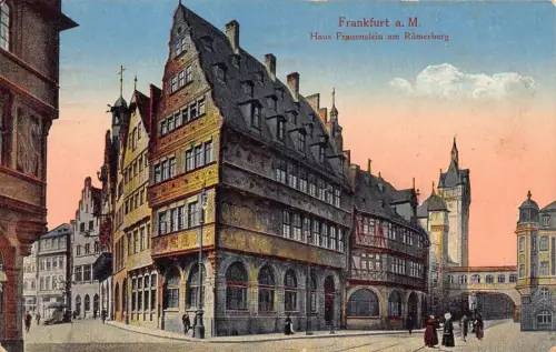 L122 Deutschland 1918 Frankfurt am Main Feldpost 1. Weltkrieg Frauenstein Vintage Postkarte