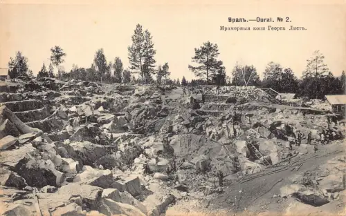 Russland Ural Marmor Minen von George Liste Vintage Postkarte L546