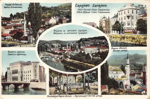 A957 Bosnien und Herzegowina 1929 Sarajevo Gesamtansicht Palast Moschee Postkarte