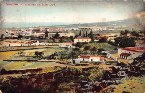A957 Spanien 1913 Teneriffa Alrededores de Santa Cruz Vintage Postkarte