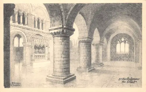 A951 England Kunst von Ernest Coffin St Bartholomear Great Appeal Barts Postkarte