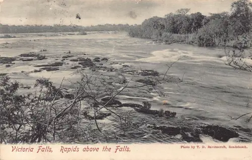 A932 Südafrika 1906 Victoria Falls Stromschnellen über den Wasserfällen Vintage Postkarte