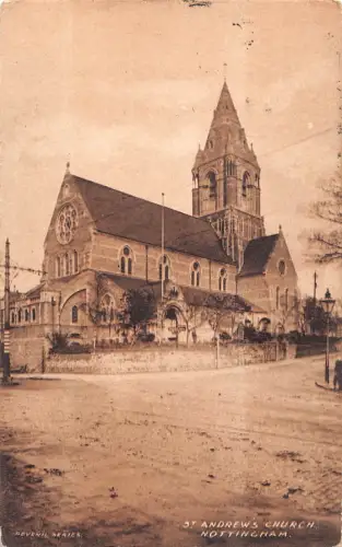 A942 England 1906 St Andrew's Church Nottingham Vintage Postkarte