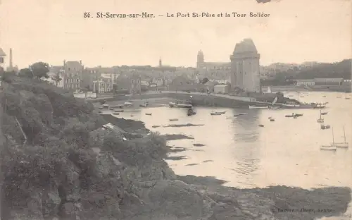 A817 Frankreich St Servan sur Mer Port St Pere et Tour Solidor Turm Postkarte