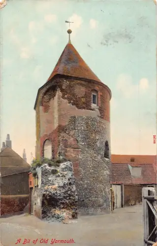 A980 England 1911 Ein bisschen Old Yarmouth Tower Vintage Postkarte