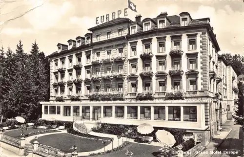 A809 Schweiz 1953 Luzern Luzern Grand Hotel Europa RPPC Vintage Postkarte