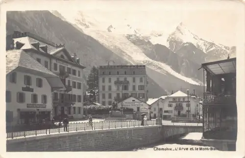 A810 Schweiz Chamonix L'Arve et Mont Blanc Post Office Restaurant Postkarte