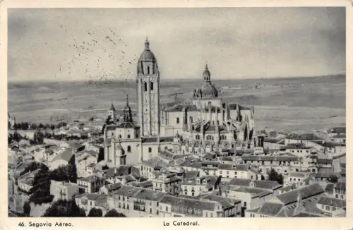 A959 Spanien 1956 Segovia Aereo Kathedrale Vintage Postkarte