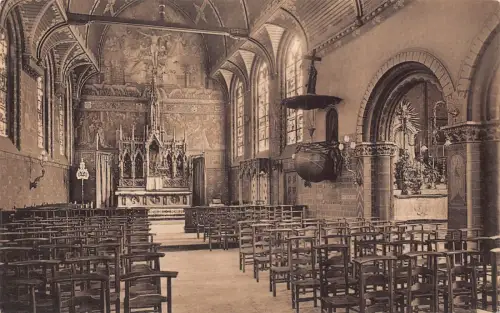 C054 Belgien Brügge Innenraum Heilig Blut Basilikum Vintage Postkarte