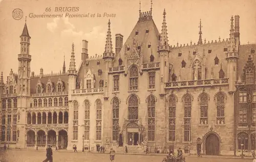 C055 Belgien Brügge Gouvernement Provincial et la Poste Vintage Postkarte
